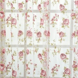 Tende Moderne In Tulle Con Fiori, Stile Pastorale, Trasparenti, Per Soggiorno E Camera Da Letto