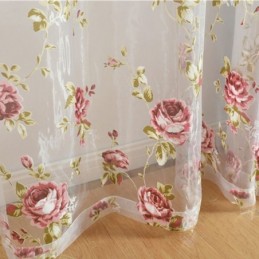 Tende Moderne In Tulle Con Fiori, Stile Pastorale, Trasparenti, Per Soggiorno E Camera Da Letto