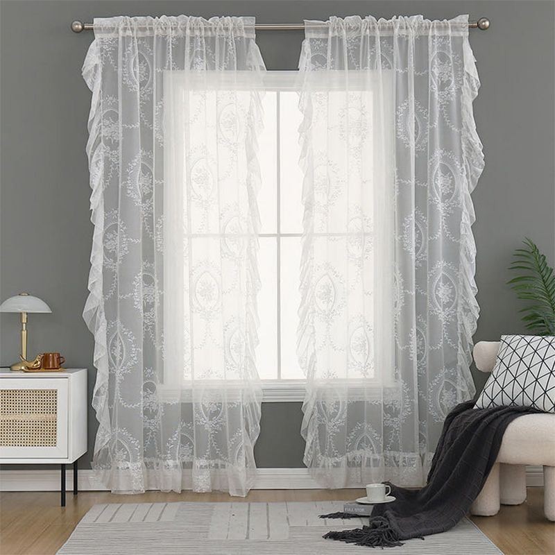 Tende Trasparenti In Tulle Coreano, Tende Ricamate, Tende Su Misura Per Soggiorno, Sala Da Pranzo, Camera Da Letto