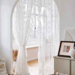 Tende Trasparenti In Tulle Coreano, Tende Ricamate, Tende Su Misura Per Soggiorno, Sala Da Pranzo, Camera Da Letto