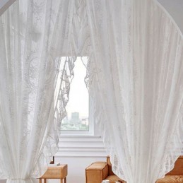Tende Trasparenti In Tulle Coreano, Tende Ricamate, Tende Su Misura Per Soggiorno, Sala Da Pranzo, Camera Da Letto
