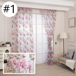 Tenda Trasparente Europea Su Misura, Tenda Rustica In Tulle Con Fiori Per Soggiorno E Camera Da Letto