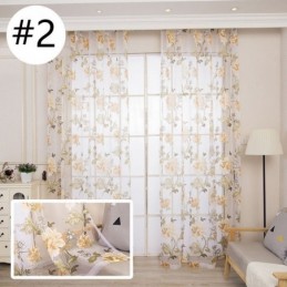 Tenda Trasparente Europea Su Misura, Tenda Rustica In Tulle Con Fiori Per Soggiorno E Camera Da Letto