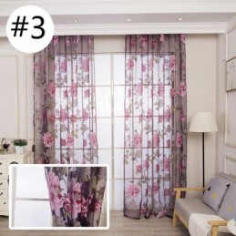 Tenda Trasparente Europea Su Misura, Tenda Rustica In Tulle Con Fiori Per Soggiorno E Camera Da Letto