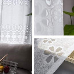 Tende Moderne In Tulle Bianco, Tende Trasparenti A Fiori, Su Misura Per Il Soggiorno