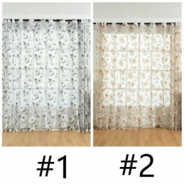 Tenda Trasparente Europea Su Misura, Tenda Rustica In Tulle Con Fiori Per Soggiorno E Camera Da Letto