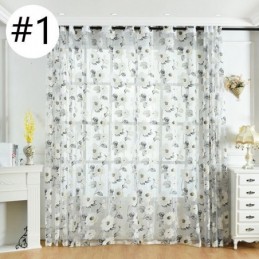 Tenda Trasparente Europea Su Misura, Tenda Rustica In Tulle Con Fiori Per Soggiorno E Camera Da Letto