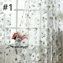 Tenda Trasparente Europea Su Misura, Tenda Rustica In Tulle Con Fiori Per Soggiorno E Camera Da Letto