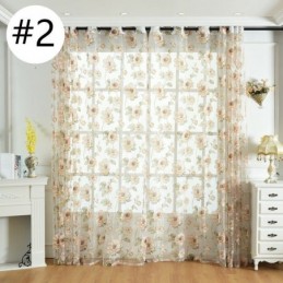 Tenda Trasparente Europea Su Misura, Tenda Rustica In Tulle Con Fiori Per Soggiorno E Camera Da Letto