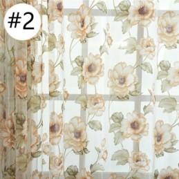 Tenda Trasparente Europea Su Misura, Tenda Rustica In Tulle Con Fiori Per Soggiorno E Camera Da Letto