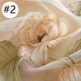 Tenda Trasparente Europea Su Misura, Tenda Rustica In Tulle Con Fiori Per Soggiorno E Camera Da Letto