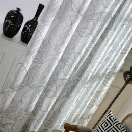 Tenda Stampata Con Foglie, Su Misura, In Tulle Trasparente, Per Soggiorno, Camera Da Letto