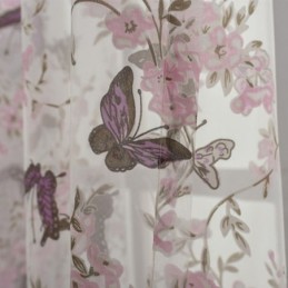 Tende In Tulle Con Stampa A Fiori E Farfalle, Tende Decorative In Voile, Tende Su Misura
