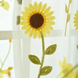 Tenda Trasparente Europea Su Misura, Tenda Rustica In Tulle Con Fiori Per Soggiorno E Camera Da Letto