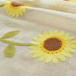 Tenda Trasparente Europea Su Misura, Tenda Rustica In Tulle Con Fiori Per Soggiorno E Camera Da Letto