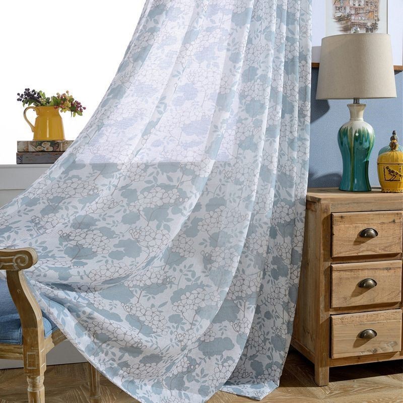 Tende A Fiori Stampate In Tulle Trasparente Per Soggiorno E Camera Da Letto