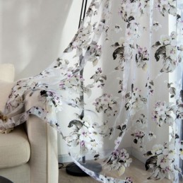 Tenda Trasparente Europea Su Misura, Tenda Rustica In Tulle Con Fiori Per Soggiorno E Camera Da Letto