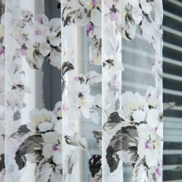 Tenda Trasparente Europea Su Misura, Tenda Rustica In Tulle Con Fiori Per Soggiorno E Camera Da Letto