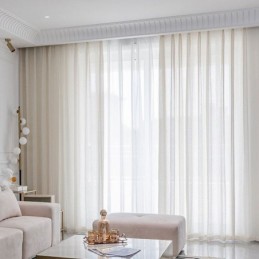 Tende Moderne In Tulle Bianco, Tende Trasparenti Geometriche, Su Misura Per Il Soggiorno
