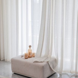 Tende Moderne In Tulle Bianco, Tende Trasparenti Geometriche, Su Misura Per Il Soggiorno