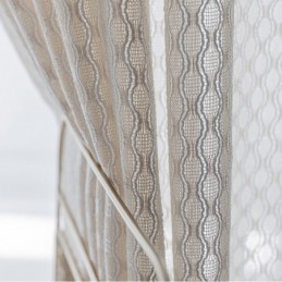 Tende Moderne In Tulle Bianco, Tende Trasparenti Geometriche, Su Misura Per Il Soggiorno