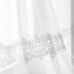 Tende Trasparenti Geometriche In Tulle Ricamato Moderno Per Soggiorno