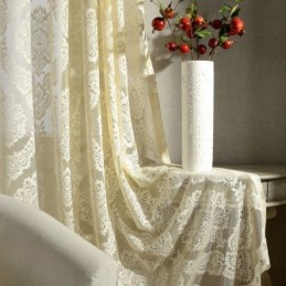 Tende Da Finestra In Tulle Con Ricamo Europeo, Romantiche, Semi-Trasparenti, Jacquard