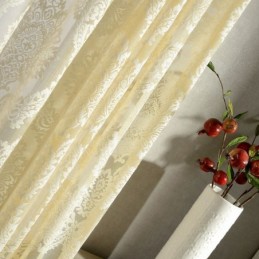 Tende Da Finestra In Tulle Con Ricamo Europeo, Romantiche, Semi-Trasparenti, Jacquard