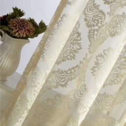 Tende Da Finestra In Tulle Con Ricamo Europeo, Romantiche, Semi-Trasparenti, Jacquard