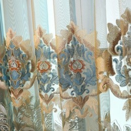 Squisita Tenda In Tulle Su Misura, Tenda Europea Ricamata Con Motivi Floreali, Tende Trasparenti Per La Decorazione Della Stanza