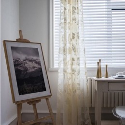 Tende In Voile Bianco Trasparente Con Ricamo Decorativo A Forma Di Vite Per La Camera Da Letto