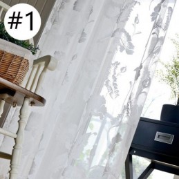 Tende In Voile Bianco Trasparente Con Ricamo Decorativo A Forma Di Vite Per La Camera Da Letto