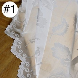Tende In Voile Bianco Trasparente Con Ricamo Decorativo A Forma Di Vite Per La Camera Da Letto