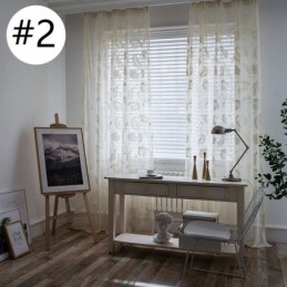 Tende In Voile Bianco Trasparente Con Ricamo Decorativo A Forma Di Vite Per La Camera Da Letto