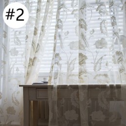 Tende In Voile Bianco Trasparente Con Ricamo Decorativo A Forma Di Vite Per La Camera Da Letto