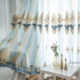 Tende Trasparenti Di Lusso, Tende In Semi-Velo Con Ricami Floreali, Su Misura Per La Camera Da Letto