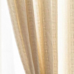 Tende A Soffietto In Tulle Jacquard A Quadri Per Il Soggiorno