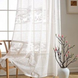 Tende Jacquard Bianche, Tende Traslucide Per Soggiorno E Camera Da Letto