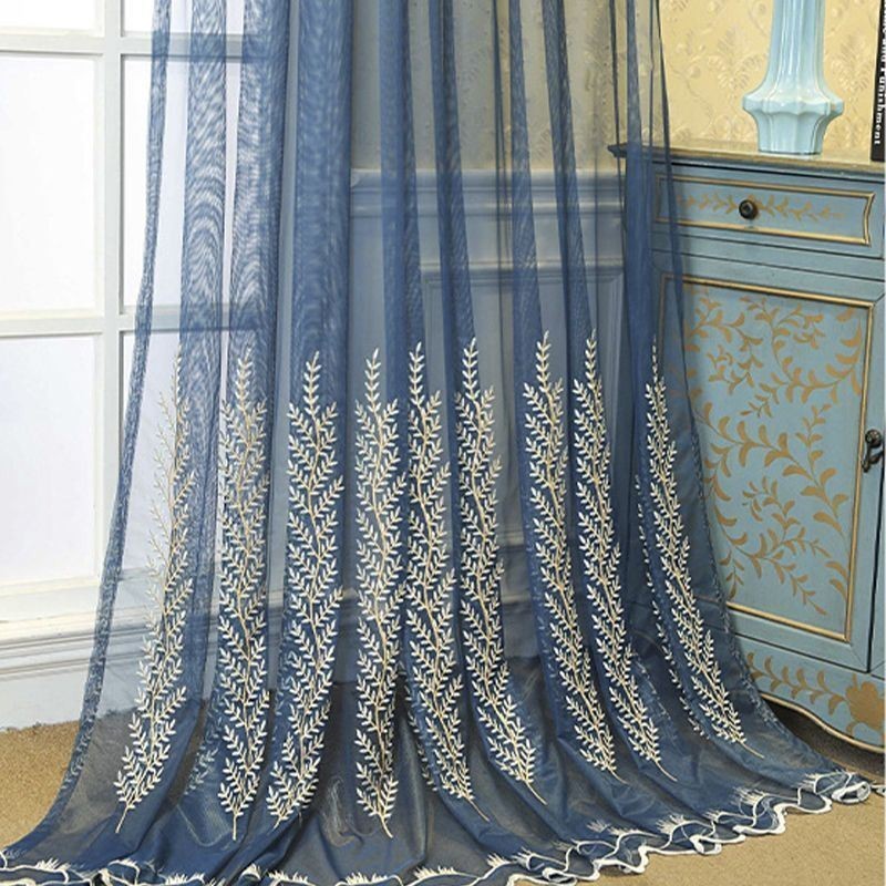 Tende Decorative In Tulle Ricamate Con Piante Per La Camera Da Letto