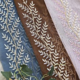 Tende Decorative In Tulle Ricamate Con Piante Per La Camera Da Letto
