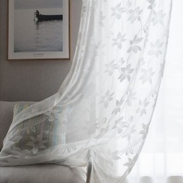Tende In Tulle Floreale, Delicate Tende Per Camera Da Letto E Soggiorno