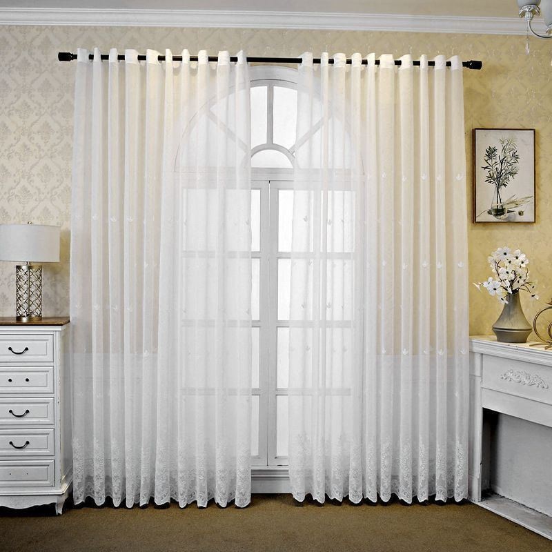 Tenda Trasparente Traspirante Su Misura, Tenda Decorativa Europea In Tulle E Voile Per Soggiorno
