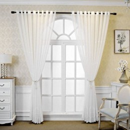 Tenda Trasparente Traspirante Su Misura, Tenda Decorativa Europea In Tulle E Voile Per Soggiorno