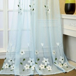 Tenda Trasparente Con Zanzariera Floreale, Realizzata Su Misura, Per Decorazioni Del Soggiorno