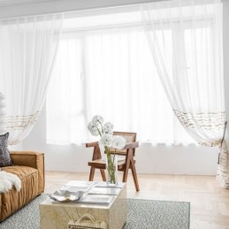 Tenda Moderna In Voile Di Tulle Su Misura, Tenda Bianca Trasparente Per Soggiorno E Camera Da Letto