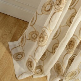 Tende Trasparenti Con Ricamo Circolare Per Soggiorno E Camera Da Letto