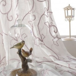 Tende In Voile Bianco Trasparente Con Ricamo A Vite Per La Camera Da Letto