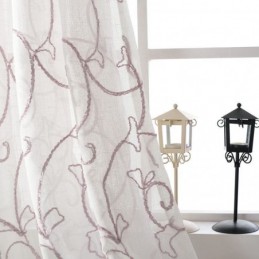 Tende In Voile Bianco Trasparente Con Ricamo A Vite Per La Camera Da Letto