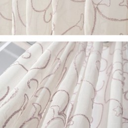 Tende In Voile Bianco Trasparente Con Ricamo A Vite Per La Camera Da Letto