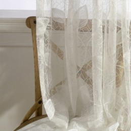 Tenda A Foglia In Tulle Su Misura, Moderna Tenda A Voile Per Finestra, Per Soggiorno, Camera Da Letto